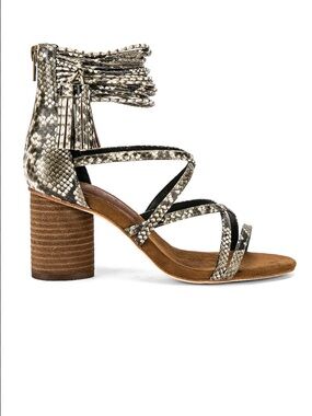 Jeffrey Campbell Despina snake tassel ankle sandal size 7.5